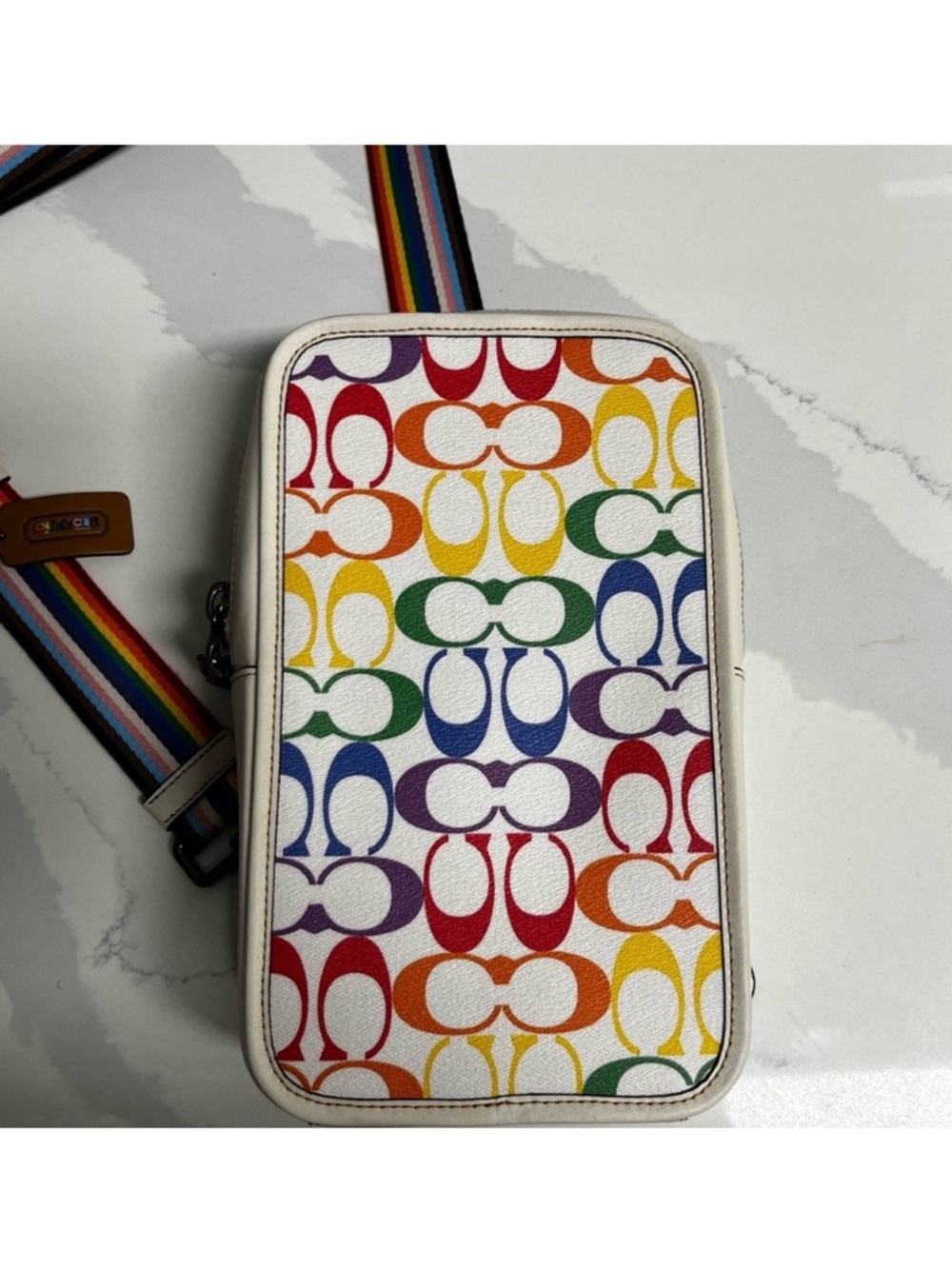 Limited Edition Coach Sullivan Crossbody Bag in Signature White Pride Canvas